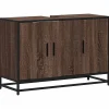 Meuble Wc|Vidaxl Armoire de lavabo de salle de bain chêne marron 90x33x60 cm