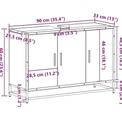Meuble Wc|Vidaxl Armoire de lavabo de salle de bain chêne marron 90x33x60 cm