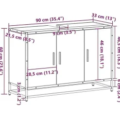 Meuble Wc|Vidaxl Armoire de lavabo de salle de bain chêne marron 90x33x60 cm