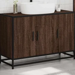 Meuble Wc|Vidaxl Armoire de lavabo de salle de bain chêne marron 90x33x60 cm