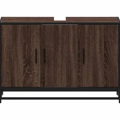 Meuble Wc|Vidaxl Armoire de lavabo de salle de bain chêne marron 90x33x60 cm