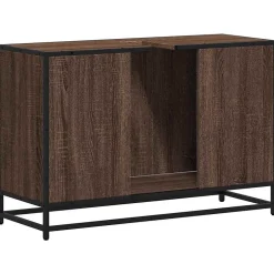 Meuble Wc|Vidaxl Armoire de lavabo de salle de bain chêne marron 90x33x60 cm