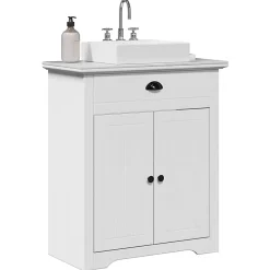 Meuble Wc|Vidaxl Armoire de lavabo de salle de bain BODO blanc 70x35x80 cm