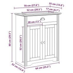 Meuble Wc|Vidaxl Armoire de lavabo de salle de bain BODO blanc 70x35x80 cm
