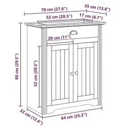 Meuble Wc|Vidaxl Armoire de lavabo de salle de bain BODO blanc 70x35x80 cm