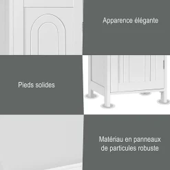 Giantex Armoire de Rangement pour Salle de Bain Meuble de Toilette sur Pied en MDF avec Tiroir et 2 Etagere Reglable a Hauteurs