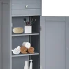 Giantex Armoire de Rangement pour Salle de Bain Meuble de Toilette sur Pied en MDF avec Tiroir et 2 Etagere Reglable a Hauteurs