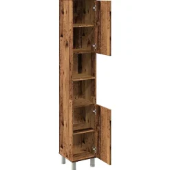 Meuble Wc|Vidaxl Armoire de salle de bain vieux bois 30x30x179cm bois ingénierie