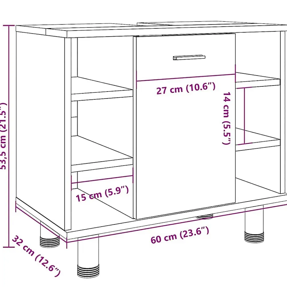 Vidaxl Armoire de salle de bain chêne artisanal 60x32x53,5 cm