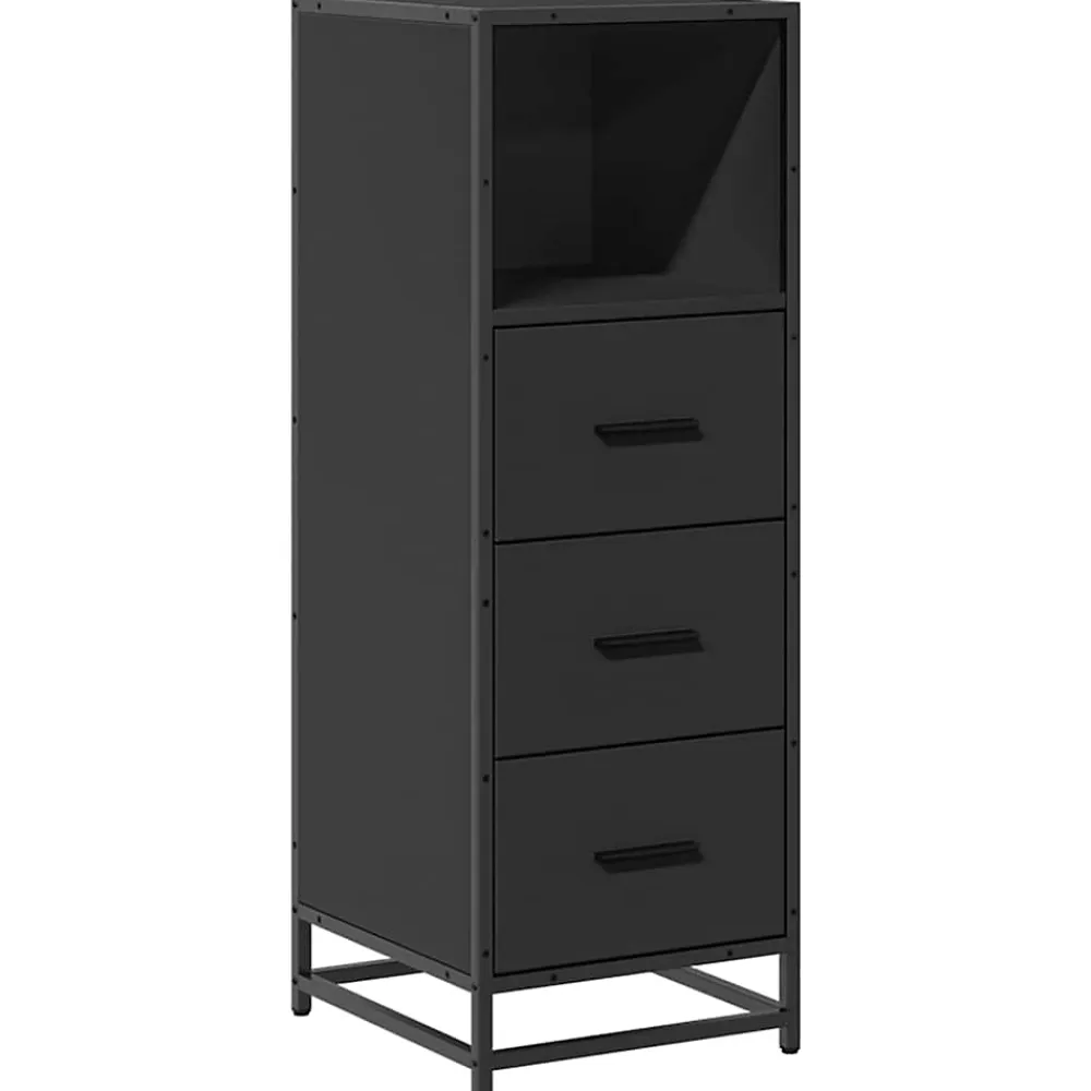 Meuble Wc|Vidaxl Armoire de salle de bain noir 35x37,5x100 cm bois d'ingénierie