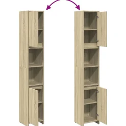 Meuble Wc|Vidaxl Armoire de salle de bain Chêne sonoma 30x30x183,5 cm Aggloméré