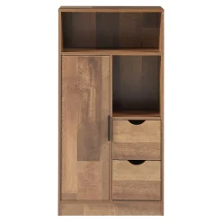 Armoire De Salle De Bains|Meuble De Salle De Bains Faible Profondeur|[En.Casa] Armoire de salle de bain Namsskogan 100 x 50 x 25 cm effet noyer noir en.casa
