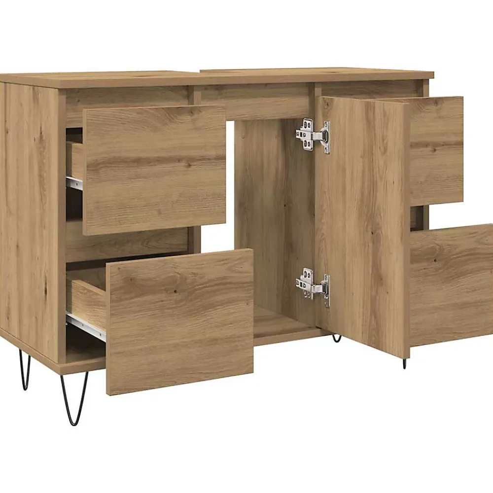 Vidaxl Armoire de salle de bain chêne artisanal bois d'ingénierie