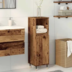 Vidaxl Armoire de salle de bain vieux bois 30x30x100cm bois ingénierie