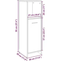 Meuble Wc|Vidaxl Armoire de salle de bain Chêne sonoma 30x30x95 cm Aggloméré