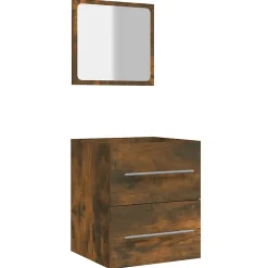 Vidaxl Armoire de salle de bain avec miroir Chêne fumé 41x38,5x48 cm