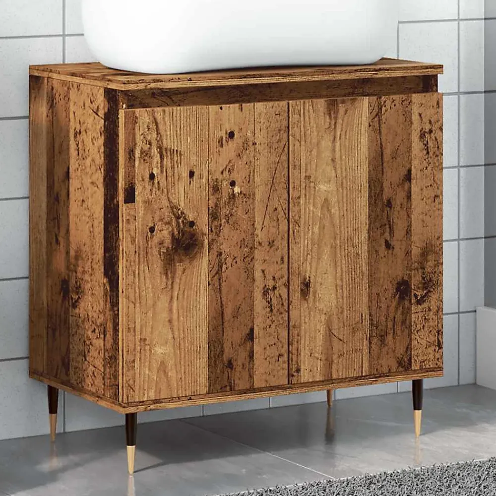 Meuble Wc|Vidaxl Armoire de salle de bain vieux bois 58x33x60 cm bois ingénierie