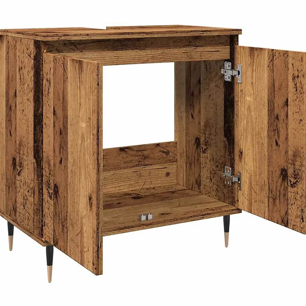 Meuble Wc|Vidaxl Armoire de salle de bain vieux bois 58x33x60 cm bois ingénierie