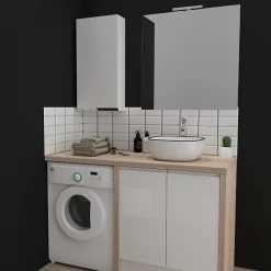 Armoire De Salle De Bains|Planète Bain Armoire de salle de bain 40x80 laqué blanc brillant à suspendre