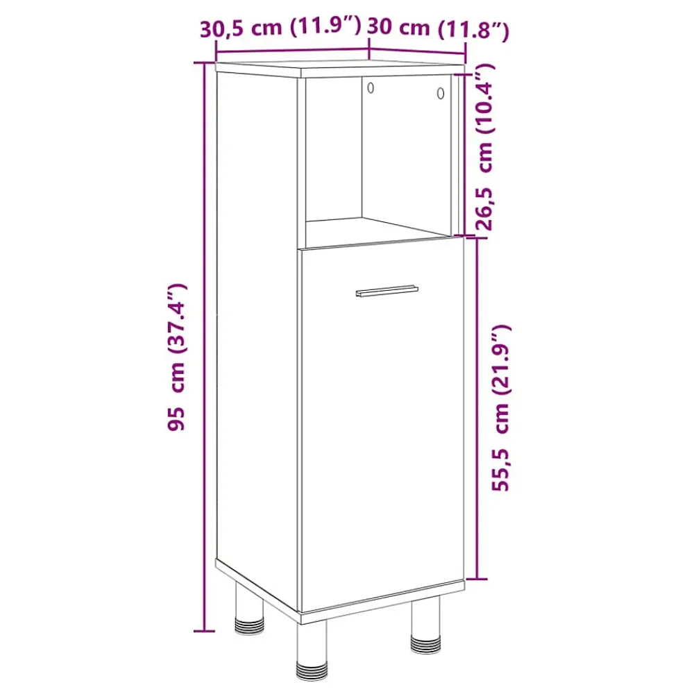Vidaxl Armoire de salle de bain chêne sonoma 30,5x30x95 cm