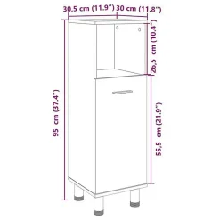 Vidaxl Armoire de salle de bain chêne sonoma 30,5x30x95 cm
