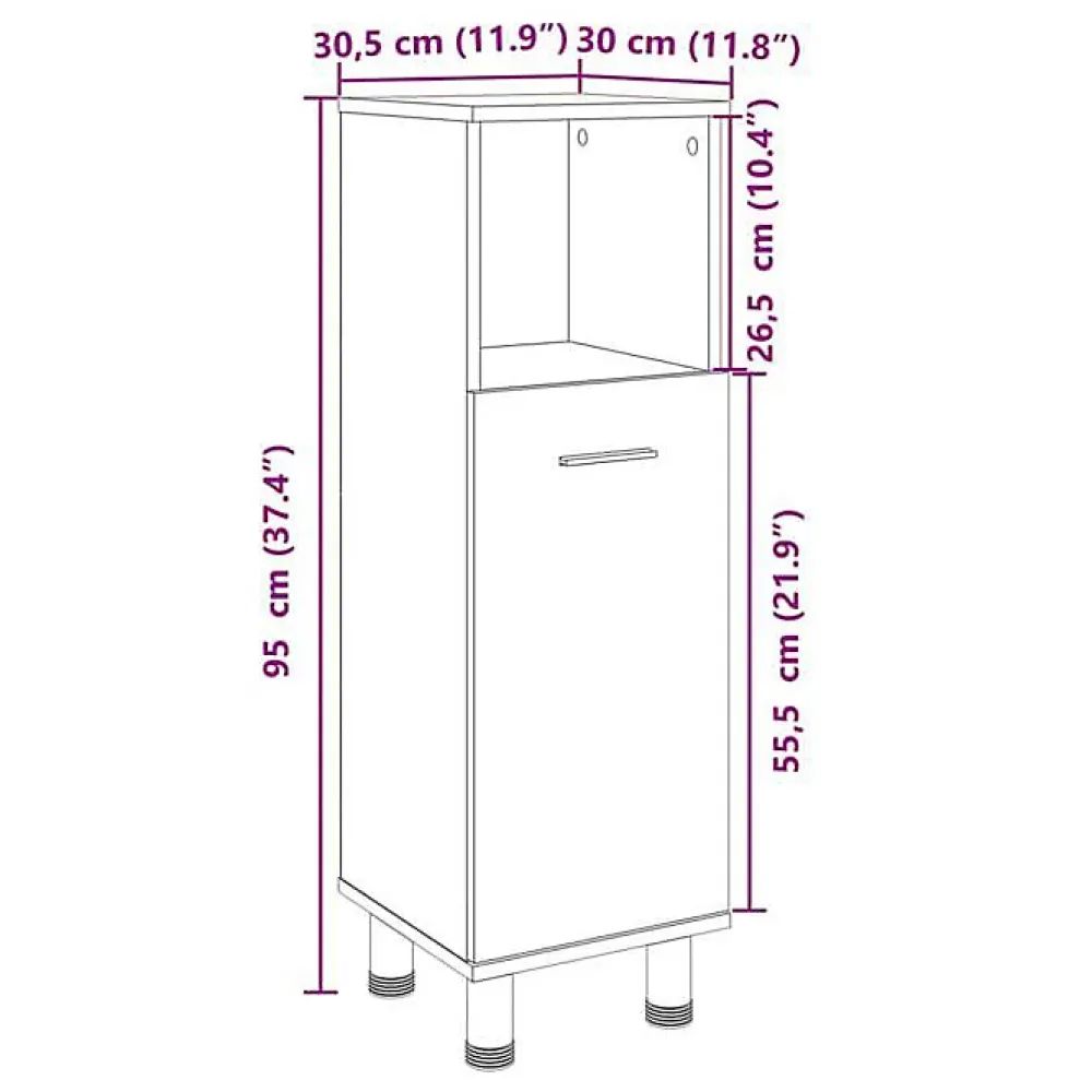 Vidaxl Armoire de salle de bain chêne sonoma 30,5x30x95 cm