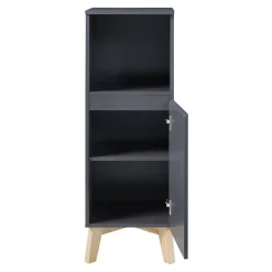 Meuble De Salle De Bains Faible Profondeur|[En.Casa] Armoire de salle de bain Overath 86 x 30 x 30 cm gris effet bois en.casa