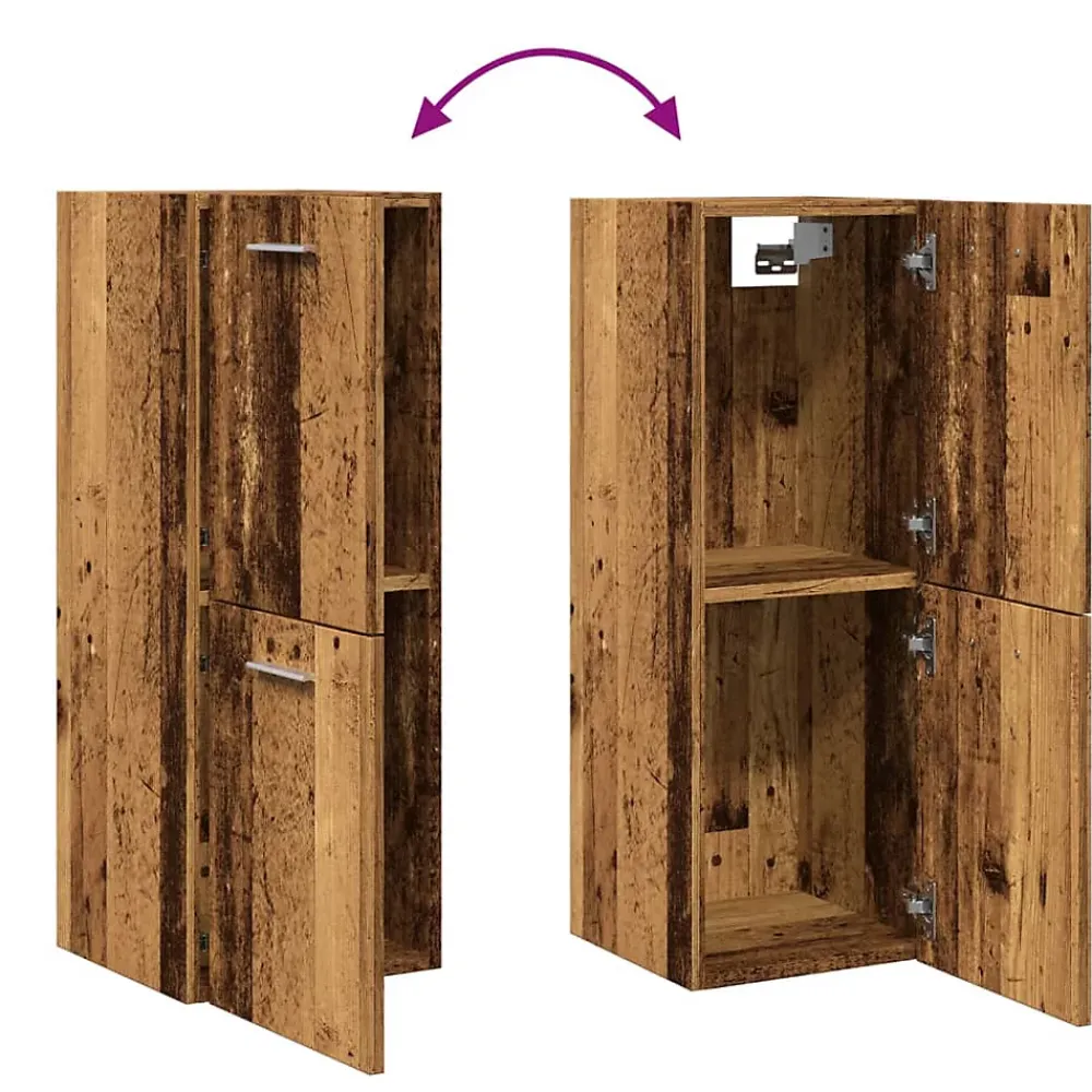 Vidaxl Armoire de salle de bain suspendue vieux bois bois d'ingénierie