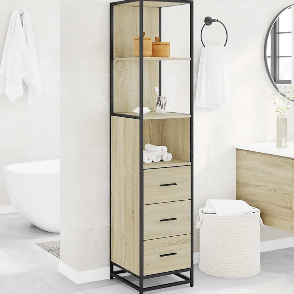 Vidaxl Armoire de salle de bain chêne sonoma 35x37,5x166 cm