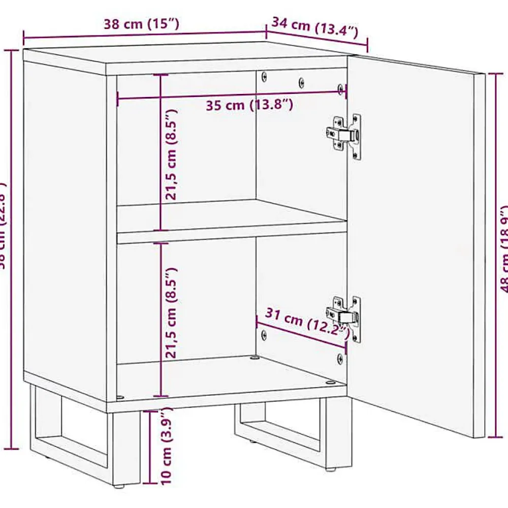 Meuble Wc|Vidaxl Armoire de salle de bain 38x34x58 cm bois massif de manguier