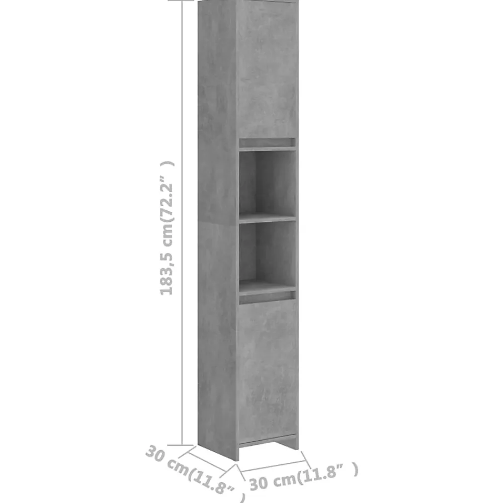 Meuble Wc|Vidaxl Armoire de salle de bain Gris béton Bois d'ingénierie