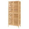 Armoire De Salle De Bains|[En.Casa] Armoire de salle de bain Raurgela bambou 180 x 80 x 40 cm naturel en.casa