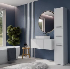 Armoire De Salle De Bains|3xE Living Armoire de salle de bain, blanc mat, 170 x 30 x 30 cm