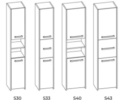 Armoire De Salle De Bains|3xE Living Armoire de salle de bain, blanc mat, 170 x 30 x 30 cm