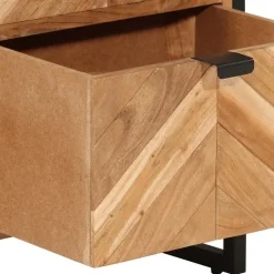 Vidaxl Armoire de salle de bain bois massif d'acacia et fer