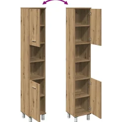 Meuble Wc|Vidaxl Armoire de salle de bain chêne artisanal 30x30x179 cm