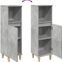 Vidaxl Armoire de salle de bain gris béton 30x30x100 cm