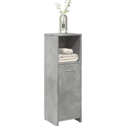 Meuble Wc|Vidaxl Armoire de salle de bain Gris béton 30x30x95 cm Aggloméré