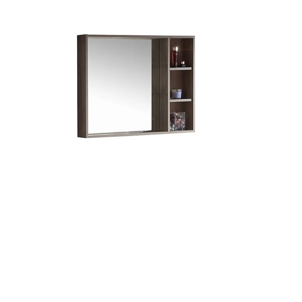 Jindoli Armoire de salle de bain avec miroir chêne brun 80 cm Aquanoma