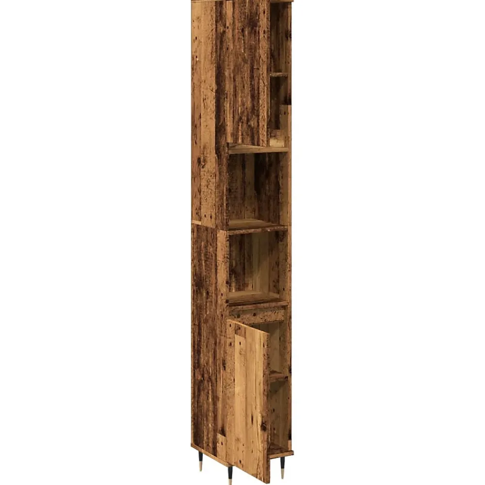 Meuble Wc|Vidaxl Armoire de salle de bain vieux bois 30x30x190cm bois ingénierie