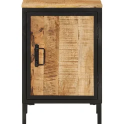 Vidaxl Armoire de salle de bain 40x30x60cm bois massif manguier et fer