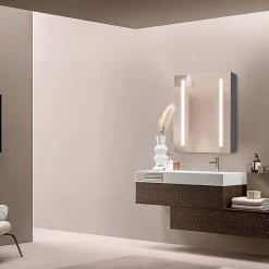 Dileci Armoire de salle de bain à miroir LED 55 x 15 x 65cm -