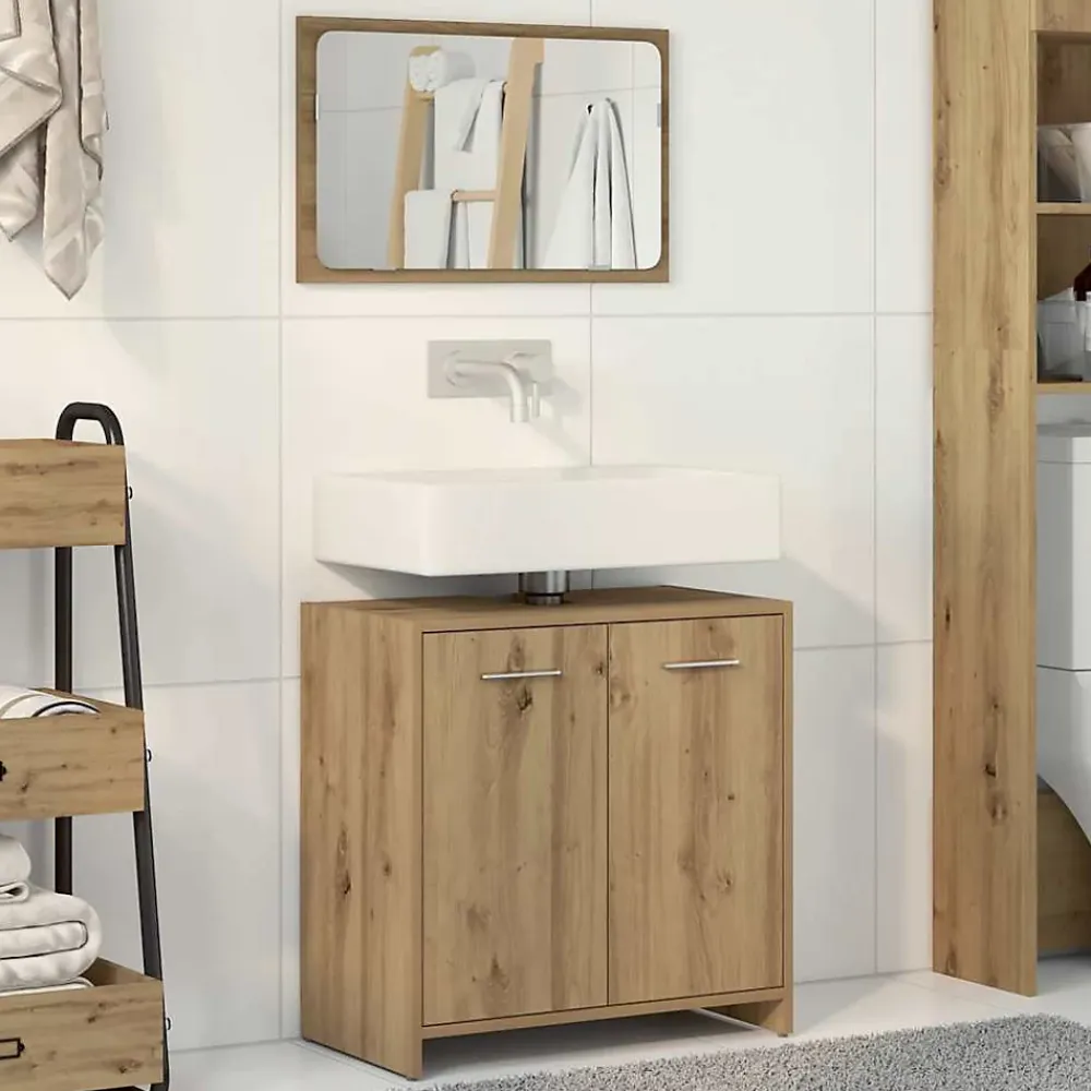 Vidaxl Armoire de salle de bain avec miroir chêne artisanal
