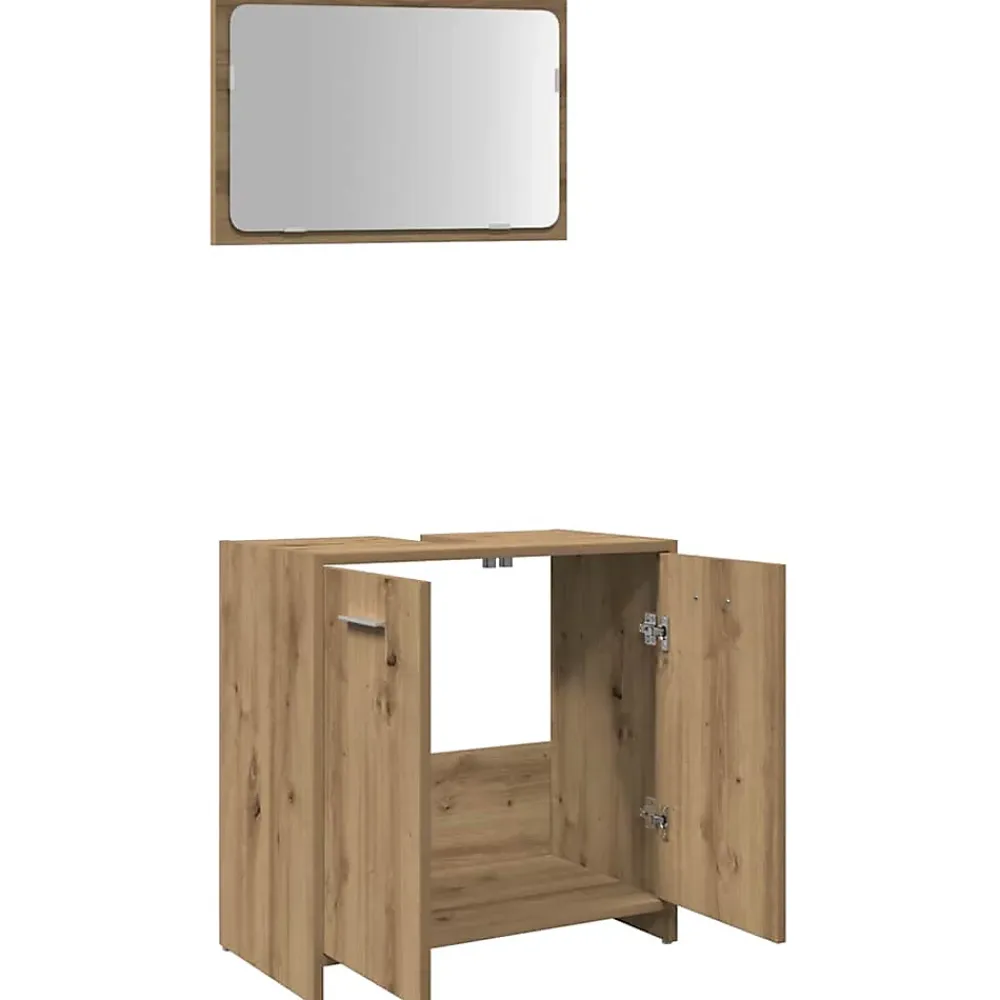 Vidaxl Armoire de salle de bain avec miroir chêne artisanal