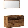 Meuble Wc|Vidaxl Armoire de salle de bain et miroir vieux bois bois d'ingénierie