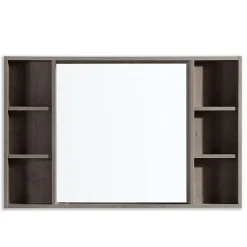 Jindoli Armoire de salle de bain avec miroir chêne brun 120 cm Aquanoma
