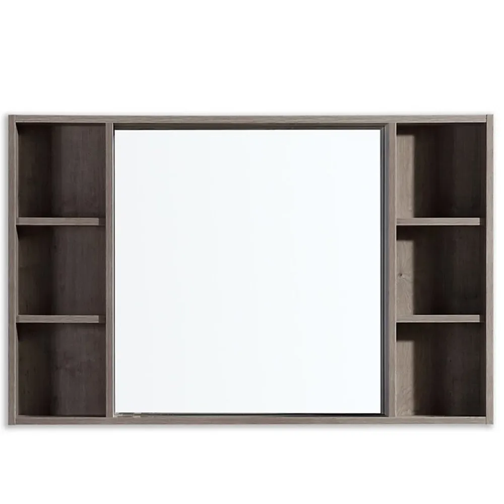 Jindoli Armoire de salle de bain avec miroir chêne brun 120 cm Aquanoma