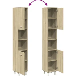 Meuble Wc|Vidaxl Armoire de salle de bain chêne sonoma 30,5x30x179 cm