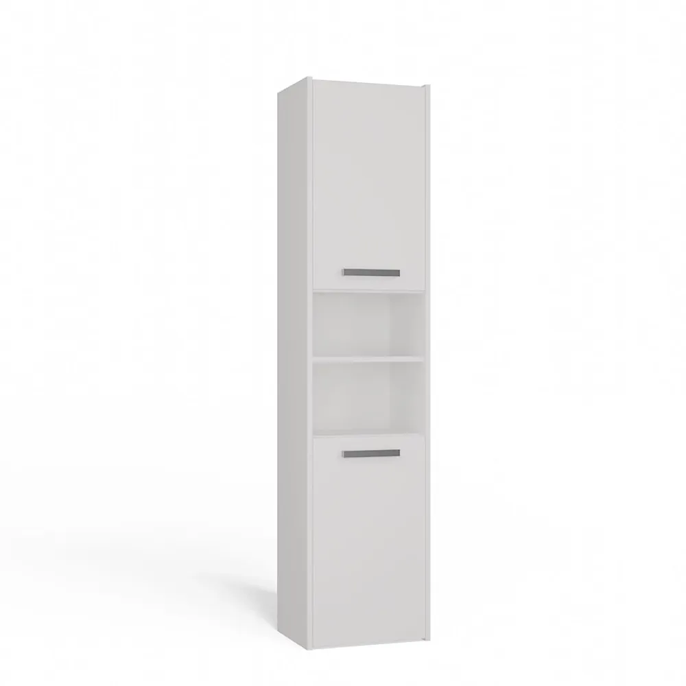 3xE Living Armoire de salle de bain, blanc mat, 170 x 40 x 30 cm