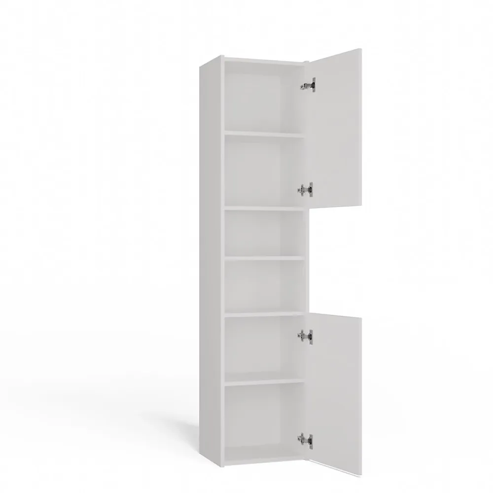 3xE Living Armoire de salle de bain, blanc mat, 170 x 40 x 30 cm
